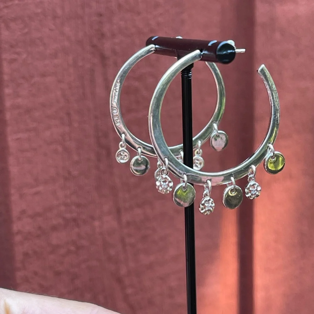 Fabulous Solid Sterling Silver Boho / Gypsy Style Hoop Earrings - Picture 5 of 6